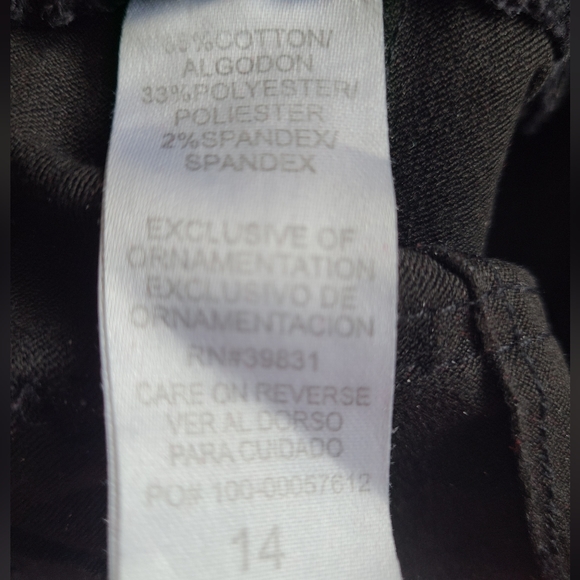 Democracy Woman's Streach Black Denim AB Solutions Booty Lift Jegging, Size: 14 - Picture 11 of 17